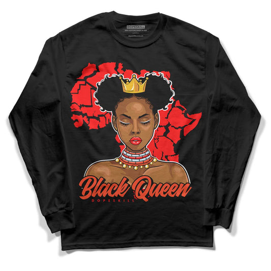 Jordan 7 White Infrared DopeSkill Long Sleeve T-Shirt Black Queen Graphic Streetwear - Black