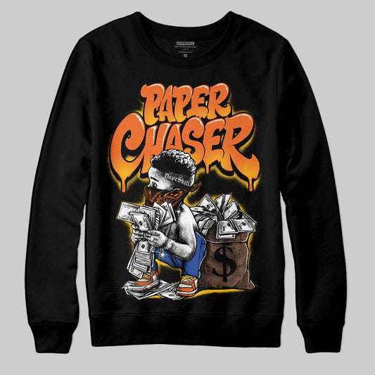 Orange, Black and White Sneakers DopeSkill Sweatshirt Paper Chaser Boy Graphic Streetwear - Black