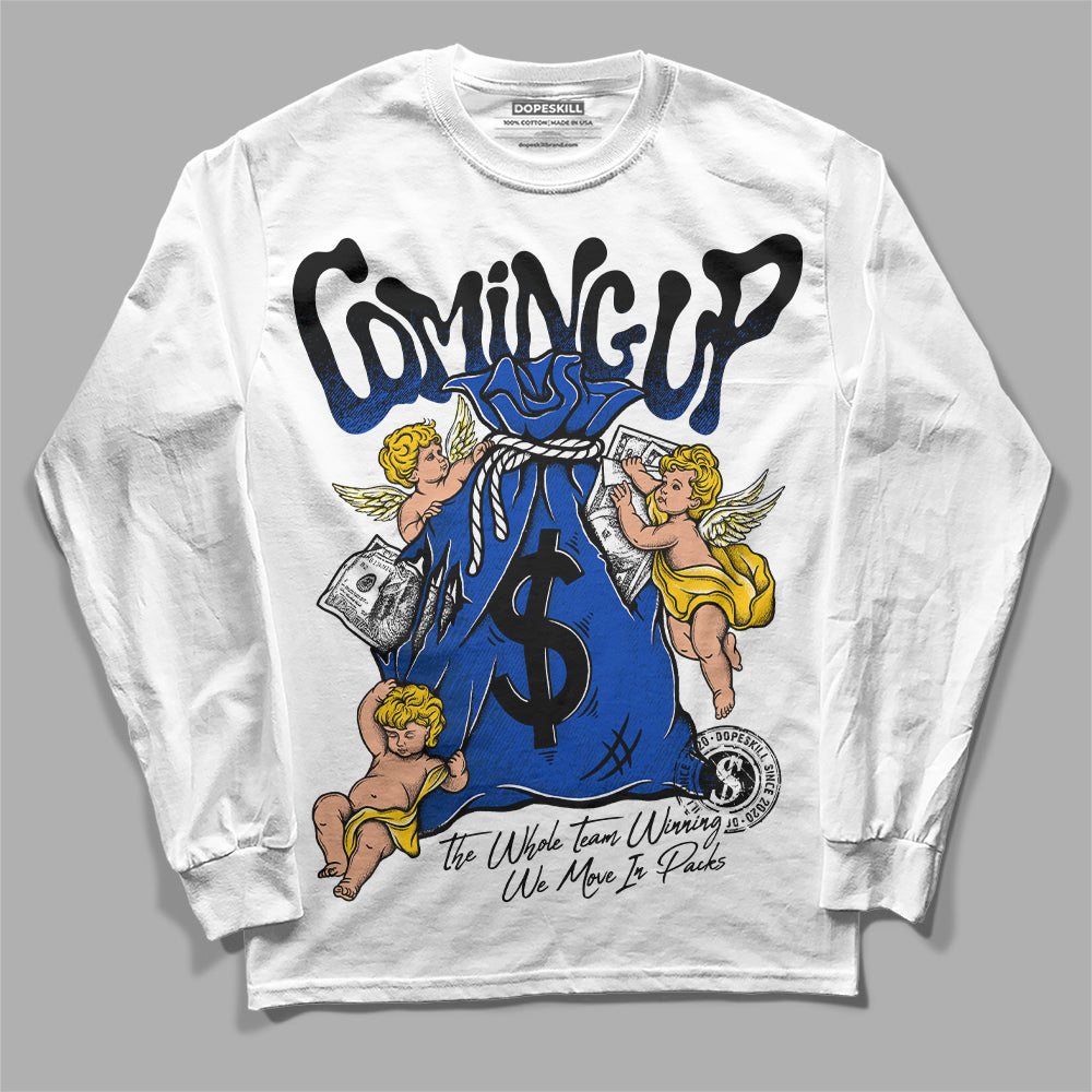 Jordan 14 “Laney” DopeSkill Long Sleeve T-Shirt Money Bag Coming Up Graphic Streetwear - White 