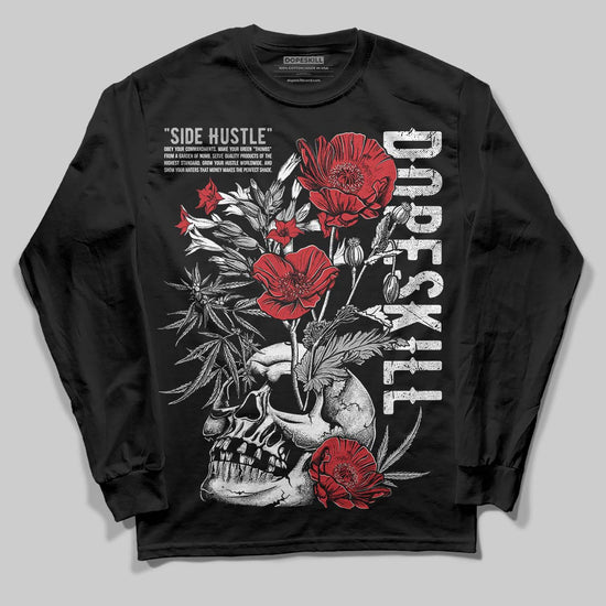 Jordan 4 OG “White Cement” DopeSkill Long Sleeve T-Shirt Side Hustle Graphic Streetwear - Black