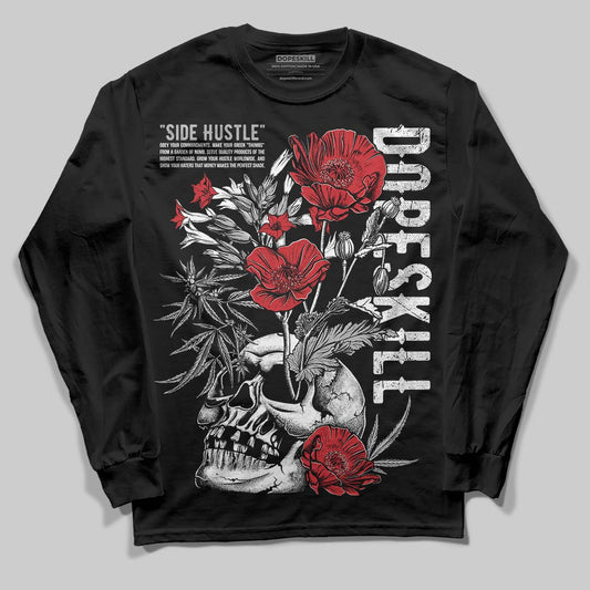 Jordan 4 OG “White Cement” DopeSkill Long Sleeve T-Shirt Side Hustle Graphic Streetwear - Black