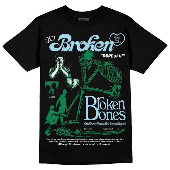 Jordan 5 “Lucky Green” DopeSkill T-Shirt Broken Bones Graphic Streetwear - Black