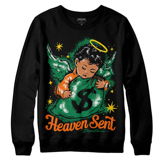 Green Sneakers DopeSkill Sweatshirt Heaven Sent Graphic Streetwear - Black 