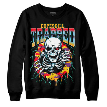 Jordan 1 Mid GS 'Six Championships' DopeSkill Sweatshirt Trapped Halloween Graphic Streetwear - Black