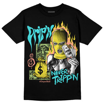 New Balance 9060 “Cyan Burst” DopeSkill T-Shirt Drip'n Never Tripp'n Graphic Streetwear - Black