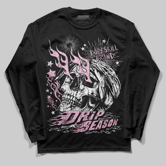 Pink Sneakers DopeSkill Long Sleeve T-Shirt Drip Season Graphic Streetwear - Black