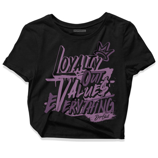 Jordan 2 “Mauve/Off-Noir” DopeSkill Women's Crop Top LOVE Graphic Streetwear - Black