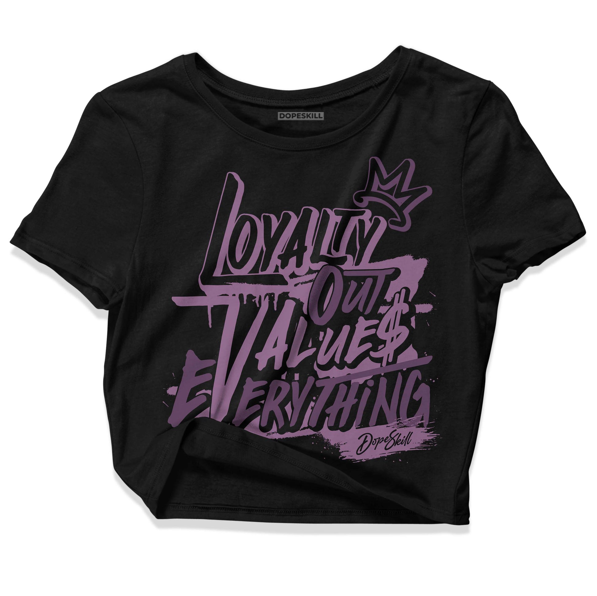 Jordan 2 “Mauve/Off-Noir” DopeSkill Women's Crop Top LOVE Graphic Streetwear - Black