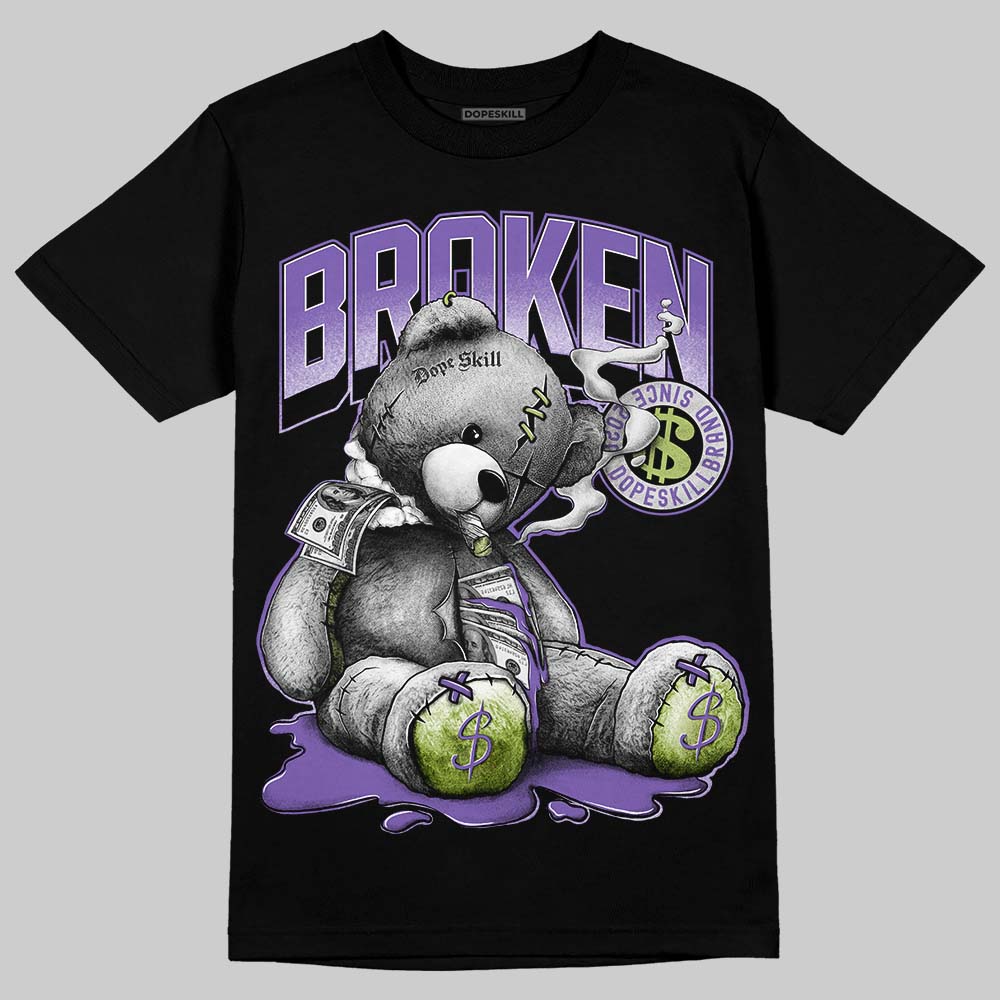 Jordan 4 Canyon Purple DopeSkill T-Shirt Sick Bear Graphic Streetwear - Black