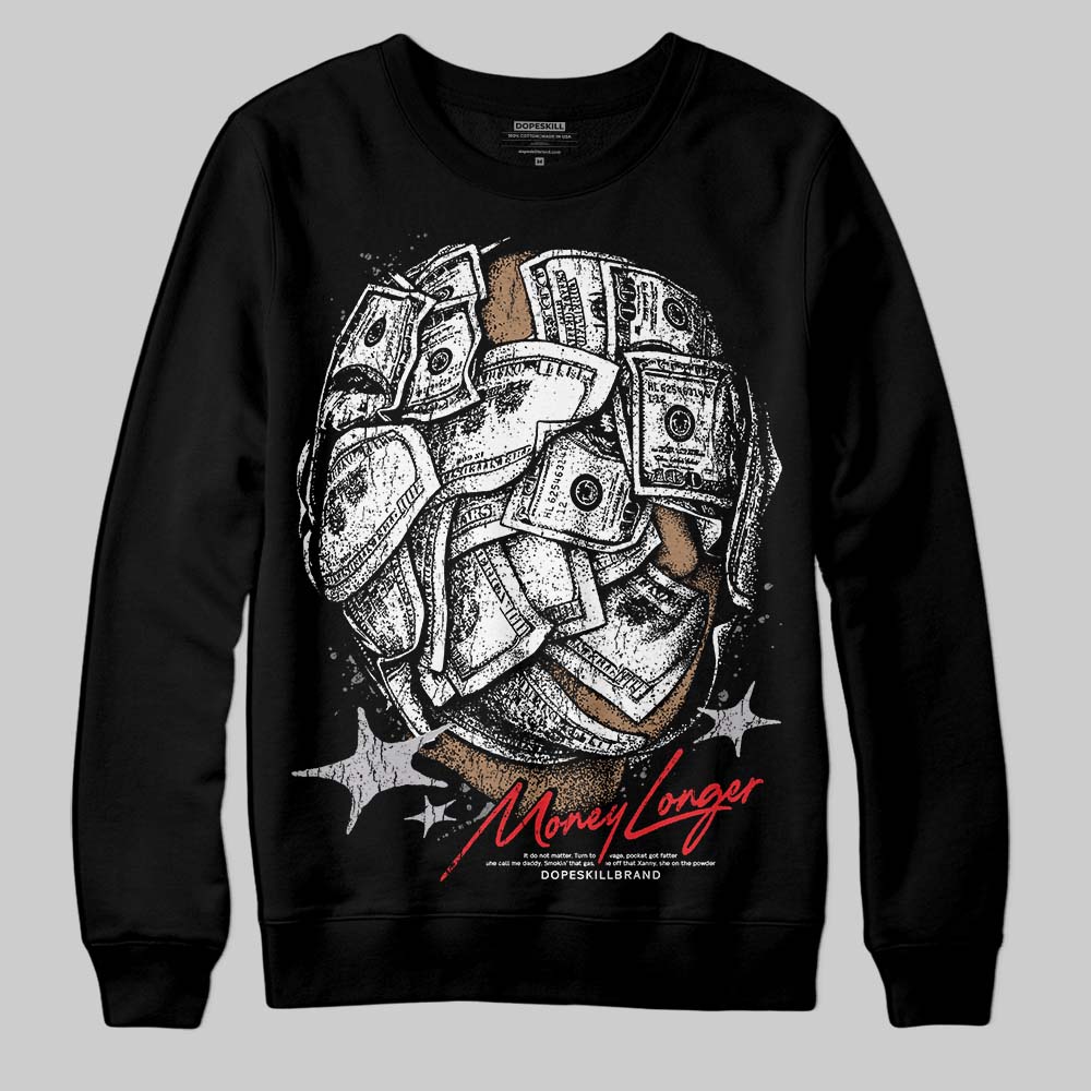 Grey Sneakers DopeSkill Sweatshirt Money Longer Graphic Streetwear - Black