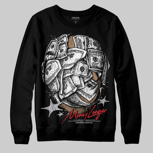 Grey Sneakers DopeSkill Sweatshirt Money Longer Graphic Streetwear - Black