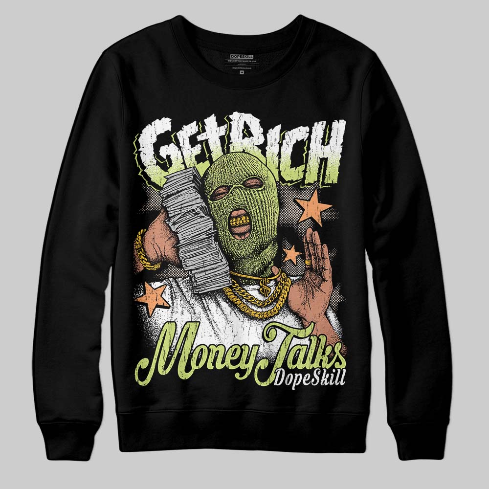 Jordan 5 “Luminous Green” DopeSkill Sweatshirt Get Rich Graphic Streetwear - Black