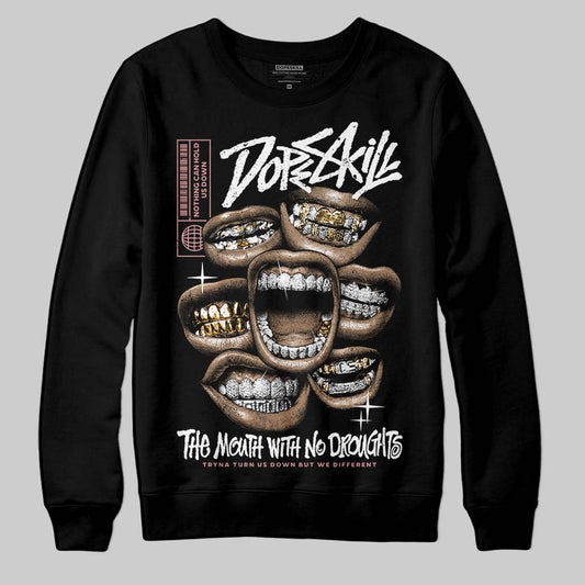 Harris Tweed x Wmns Dunk Low 'Black Phantom' DopeSkill Sweatshirt The Mouth With No Droughts Graphic Streetwear - Black