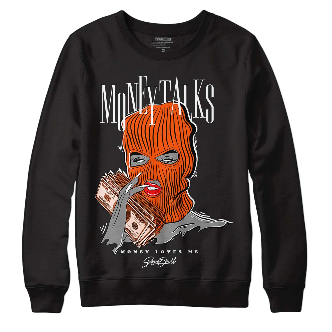 MSCHF Super Normal 2 Orange Milk DopeSkill Sweatshirt Money Talks Graphic Streetwear - Black