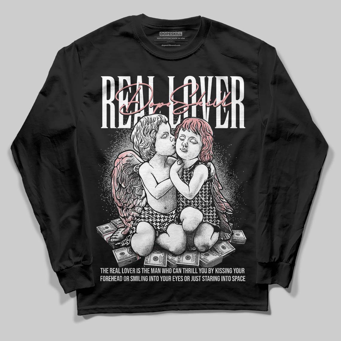 Harris Tweed x Wmns Dunk Low 'Black Phantom' DopeSkill Long Sleeve T-Shirt Real Lover Graphic Streetwear - Black