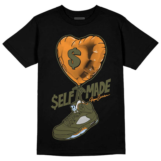 Jordan 5 "Olive" DopeSkill T-Shirt Self Made Graphic Streetwear - Black