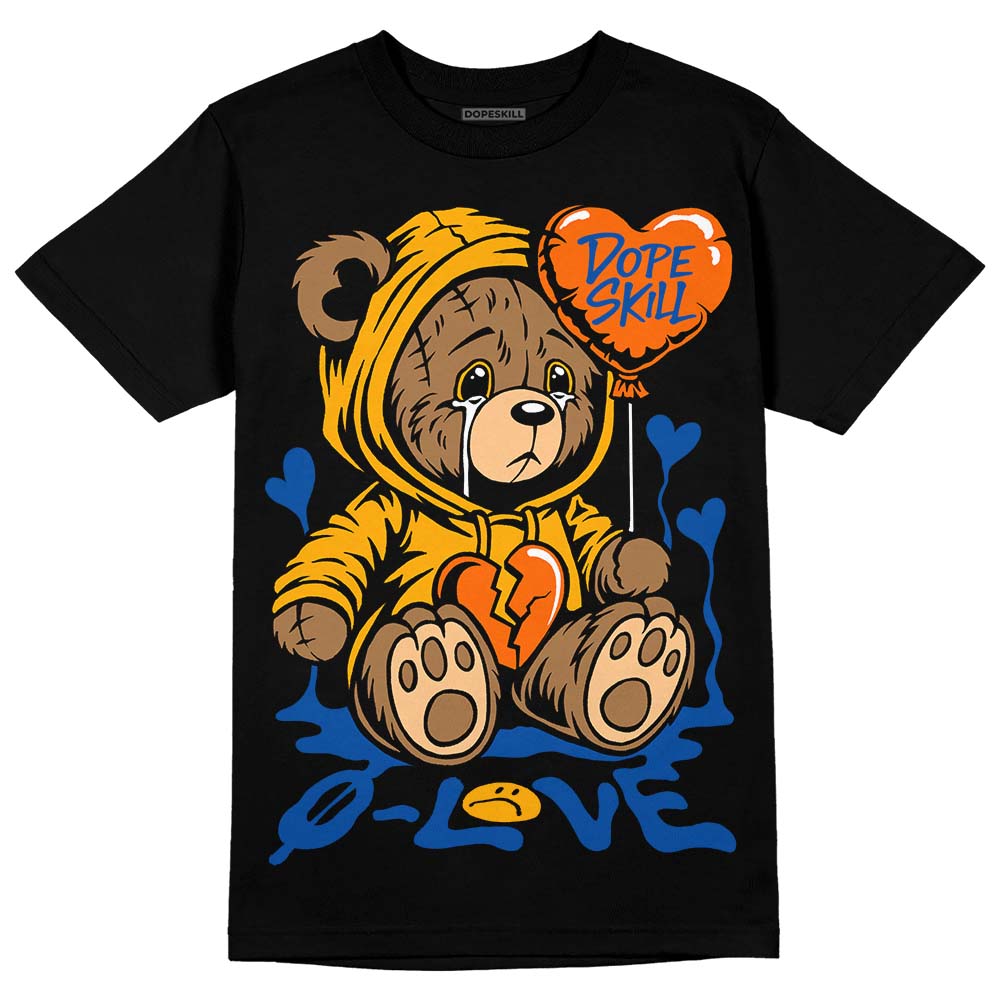 Dunk Blue Jay and University Gold DopeSkill T-Shirt Broken Bear Graphic Streetwear - Black