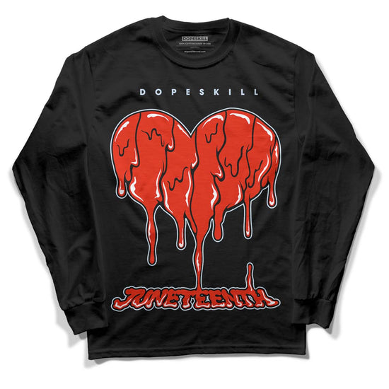 Jordan 6 Retro Toro Bravo DopeSkill Long Sleeve T-Shirt Juneteenth Heart Graphic Streetwear - Black