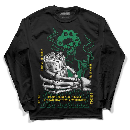 Green Sneakers DopeSkill Long Sleeve T-Shirt Show Me The Money Graphic Streetwear - Black 