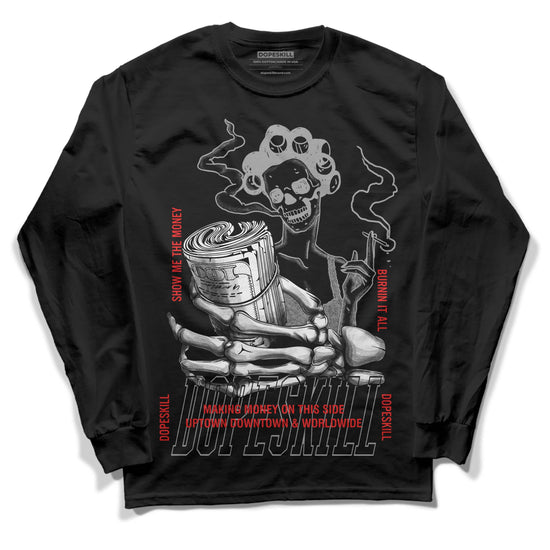 Grey Sneakers DopeSkill Long Sleeve T-Shirt Show Me The Money Graphic Streetwear - Black