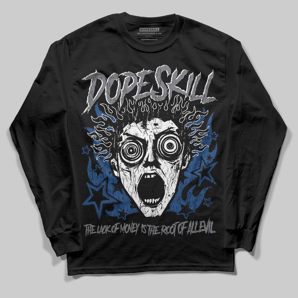 Jordan 9 Retro 'Flint Grey' 2026 DopeSkill Long Sleeve T-Shirt Root of Evil Graphic Streetwear - Black