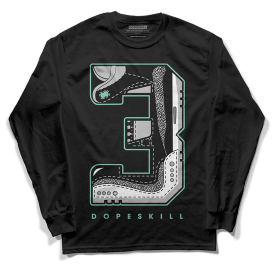 Jordan 3 "Green Glow" DopeSkill Long Sleeve T-Shirt No.3 Graphic Streetwear - Black 