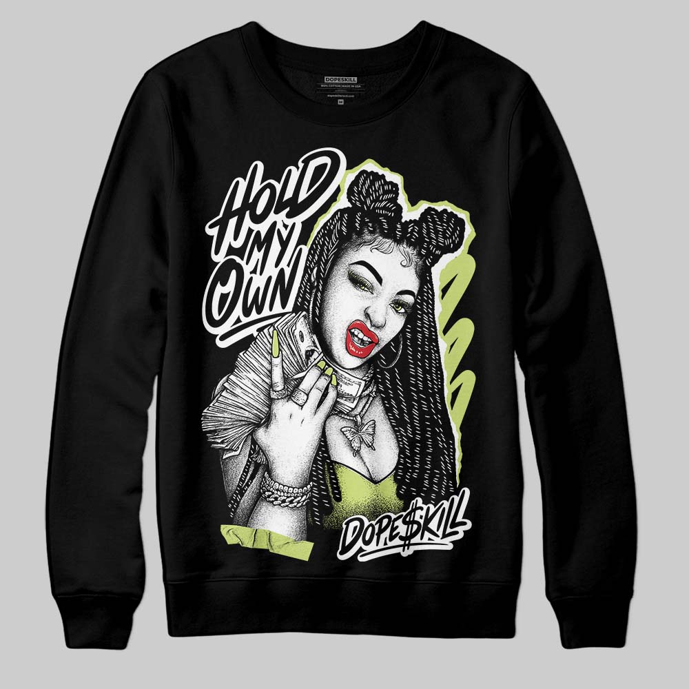 Jordan 5 “Luminous Green” DopeSkill Sweatshirt New H.M.O Graphic Streetwear - Black