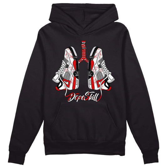 Jordan 4 Retro Red Cement DopeSkill Hoodie Sweatshirt Breathe Graphic Streetwear - Black