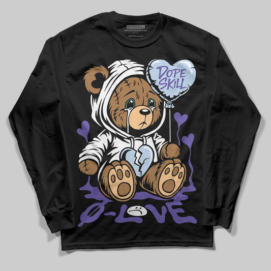 Jordan 5 OG “Grape” DopeSkill Long Sleeve T-Shirt Broken Bear Graphic Streetwear - Black