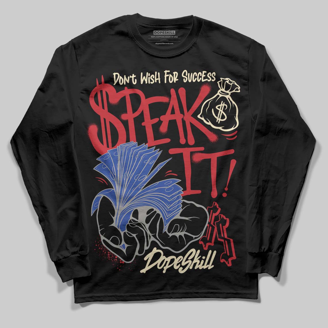 Jordan 4 “Rare Air” DopeSkill Long Sleeve T-Shirt Speak It Graphic Streetwear - Black