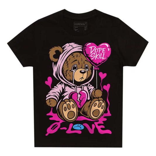 Dunk Low Triple Pink DopeSkill Toddler Kids T-shirt Broken Bear Graphic Streetwear - White