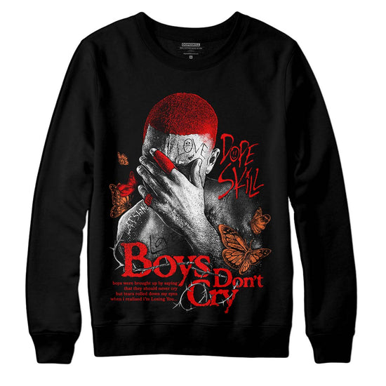 Jordan 12 “Cherry” DopeSkill Sweatshirt Boys Don't Cry Graphic Streetwear - Black 