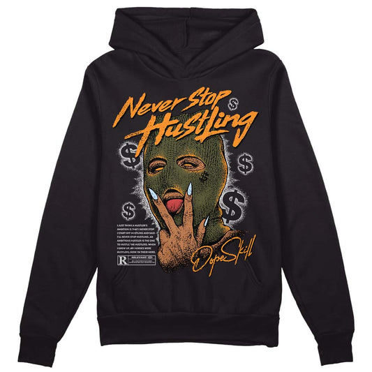 Jordan 5 "Olive" DopeSkill Hoodie Sweatshirt Never Stop Hustling Graphic Streetwear - Black 