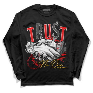 Red Sneakers DopeSkill Long Sleeve T-Shirt Trust No One Graphic Streetwear - Black