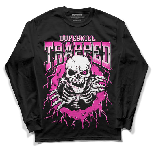 Pink Sneakers DopeSkill Long Sleeve T-Shirt Trapped Halloween Graphic Streetwear - Black