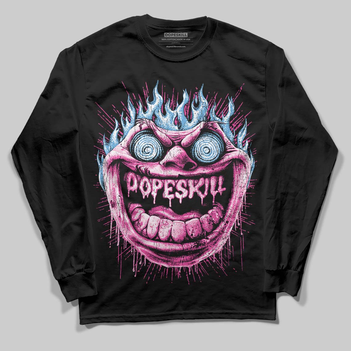 Pink Sneakers DopeSkill Long Sleeve T-Shirt Hellfire Graphic Streetwear - black