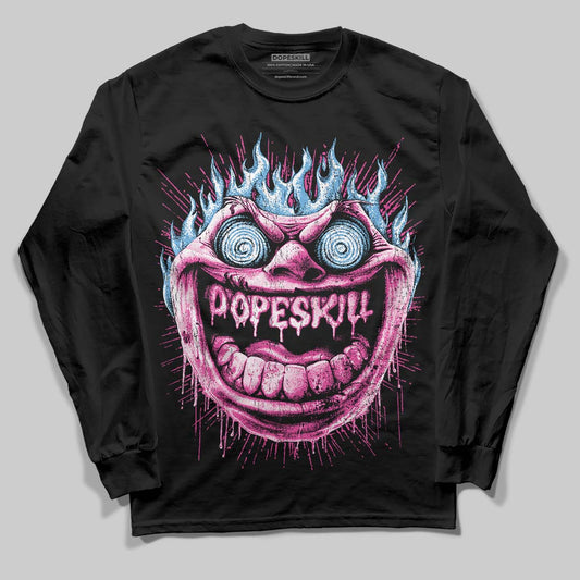 Pink Sneakers DopeSkill Long Sleeve T-Shirt Hellfire Graphic Streetwear - black