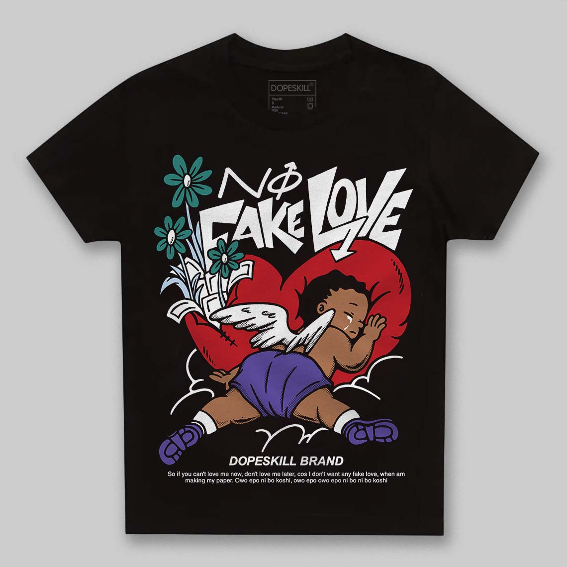 Grape 5s DopeSkill Toddler Kids T-shirt No Fake Love Graphic