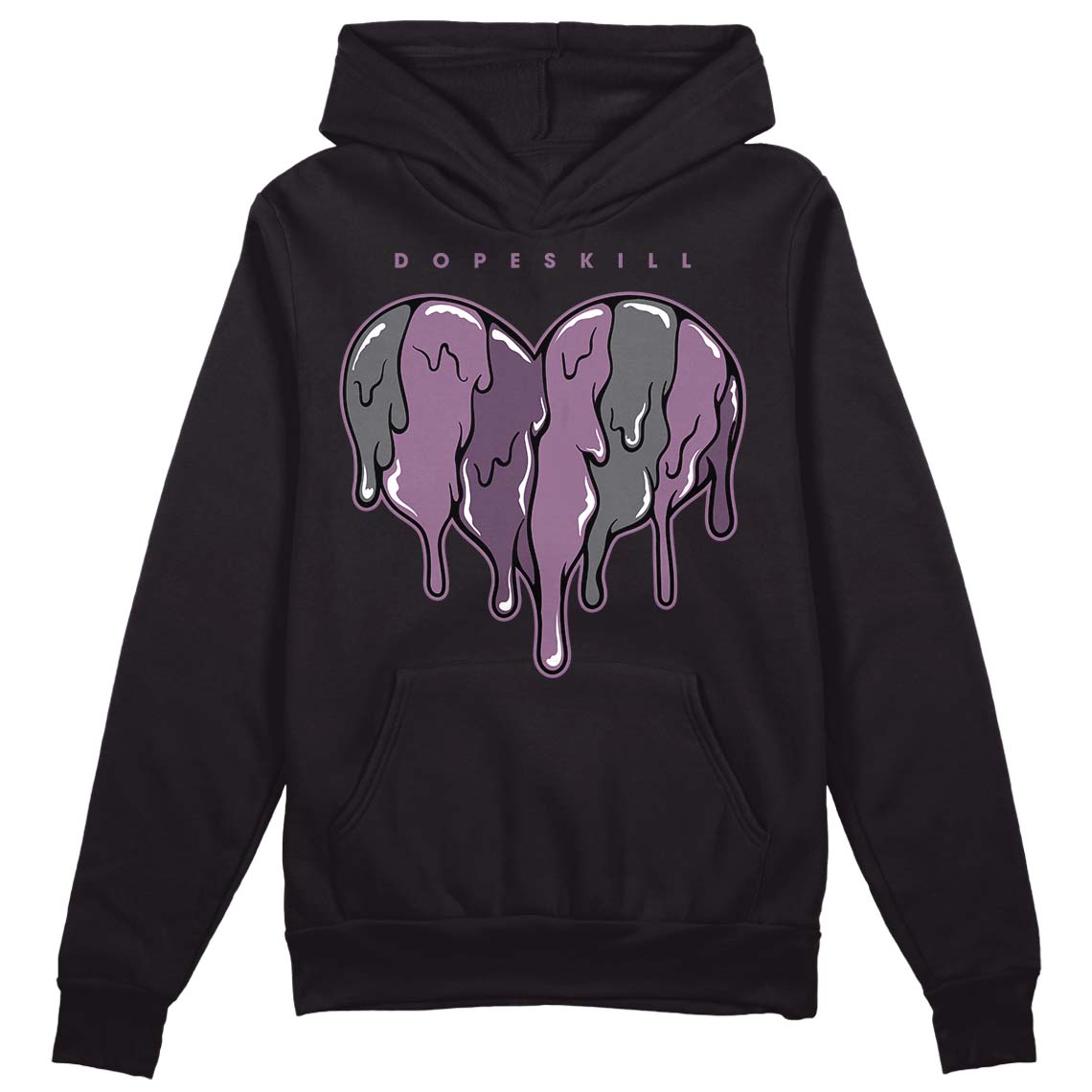 Jordan 2 “Mauve/Off-Noir” DopeSkill Hoodie Sweatshirt Slime Drip Heart Graphic Streetwear - Black