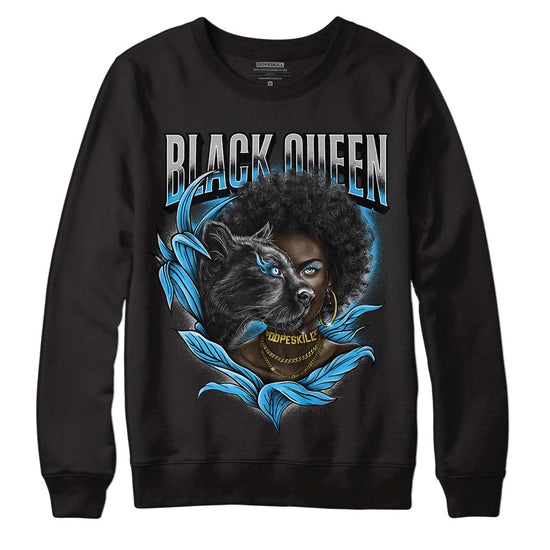 Jordan 2 Low "University Blue" DopeSkill Sweatshirt New Black Queen Graphic Streetwear - Black