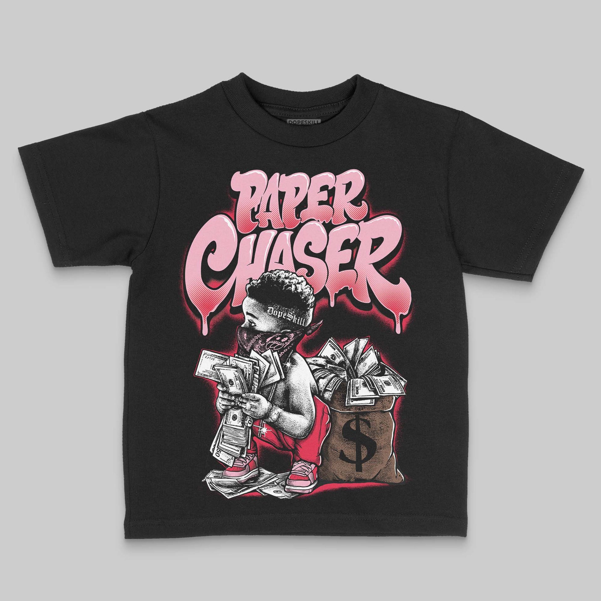 Dunk Low Valentine's Day (2026) DopeSkill Toddler Kids T-shirt Paper Chaser Boy Graphic Streetwear - Black