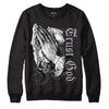 Jordan 2 Cement Grey DopeSkill Sweatshirt Trust God Graphic Streetwear - Black