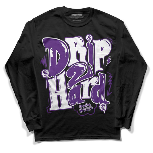 Jordan 12 “Field Purple” DopeSkill Long Sleeve T-Shirt Drip Too Hard Graphic Streetwear - Black