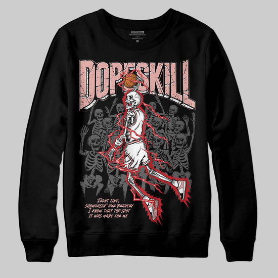 Jordan 1 Low OG “Rust Pink” DopeSkill Sweatshirt Thunder Dunk Graphic Streetwear - Black