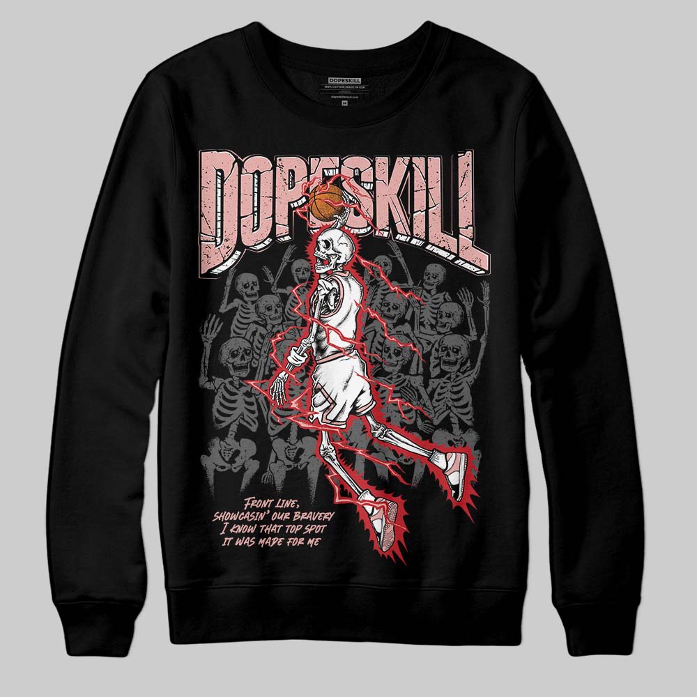 Jordan 1 Low OG “Rust Pink” DopeSkill Sweatshirt Thunder Dunk Graphic Streetwear - Black
