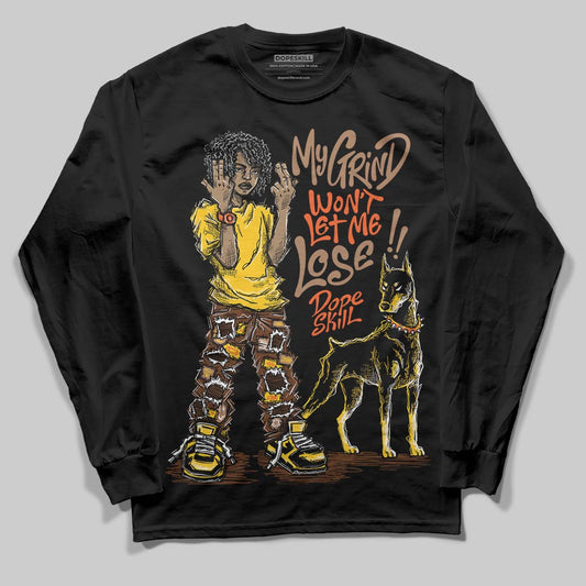 Yellow Sneakers DopeSkill Long Sleeve T-Shirt My Grind Won't Let Me Lose Graphic Streetwear - Black
