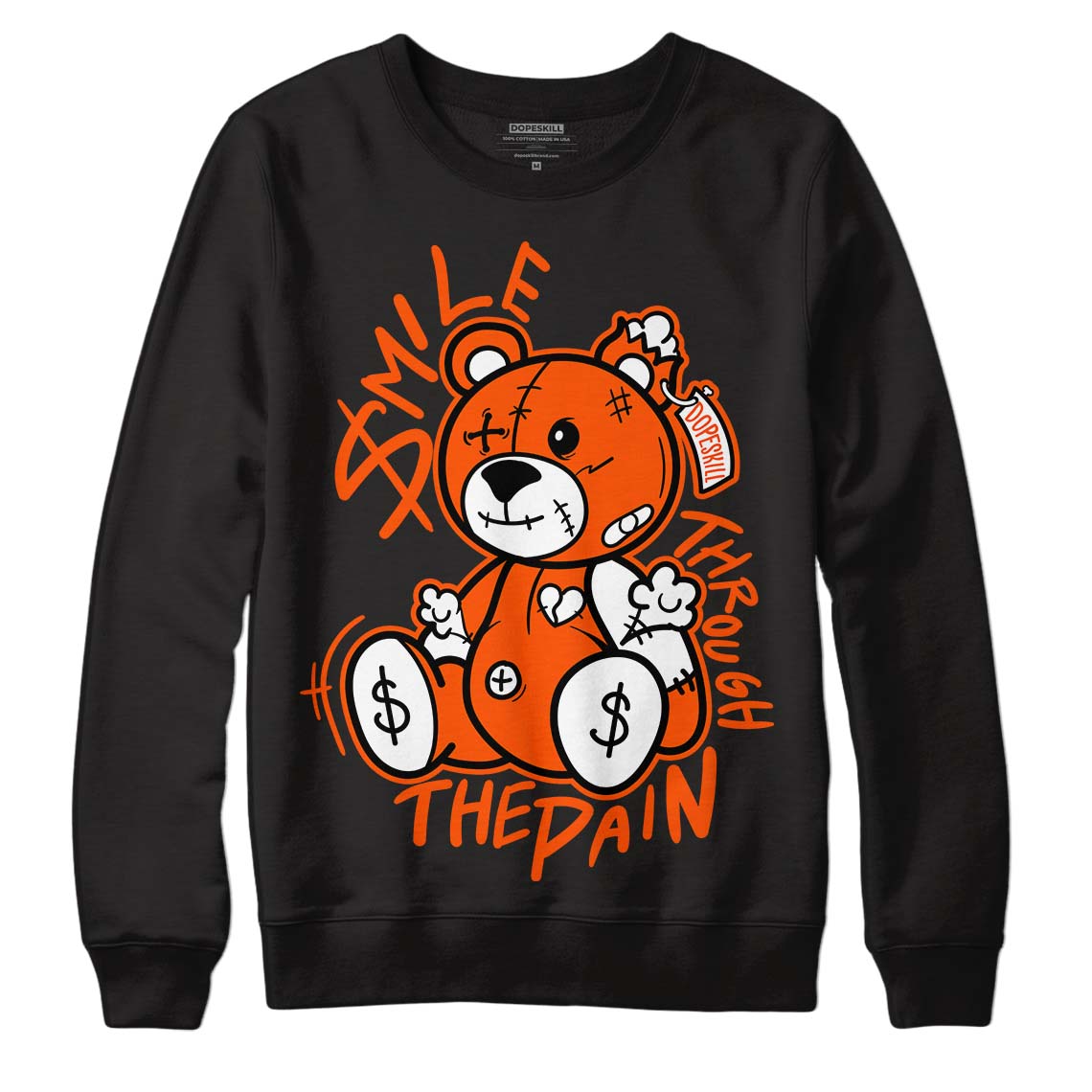 MSCHF Super Normal 2 Orange Milk DopeSkill Sweatshirt BEAN Graphic Streetwear - Black