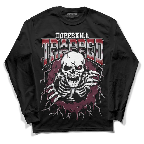 Jordan 5 Retro Burgundy (2023) DopeSkill Long Sleeve T-Shirt Trapped Halloween Graphic Streetwear - Black