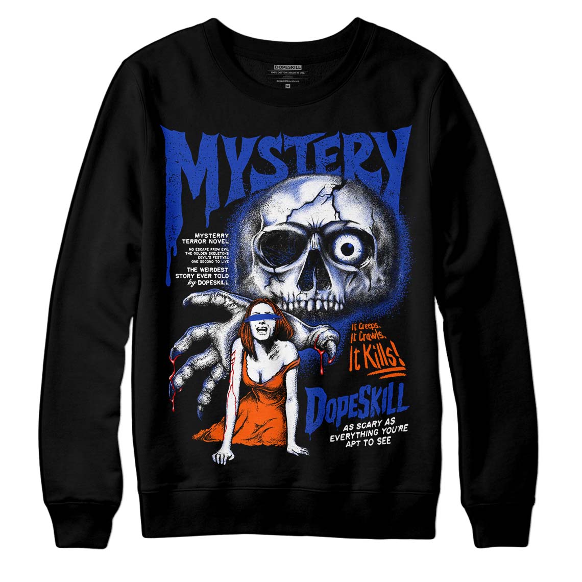 Dunk Futura Orange Blaze DopeSkill Sweatshirt  Mystery Ghostly Grasp Graphic Streetwear - Black