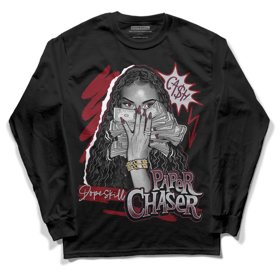 Jordan 5 Retro Burgundy (2023) DopeSkill Long Sleeve T-Shirt NPC Graphic Streetwear - Black